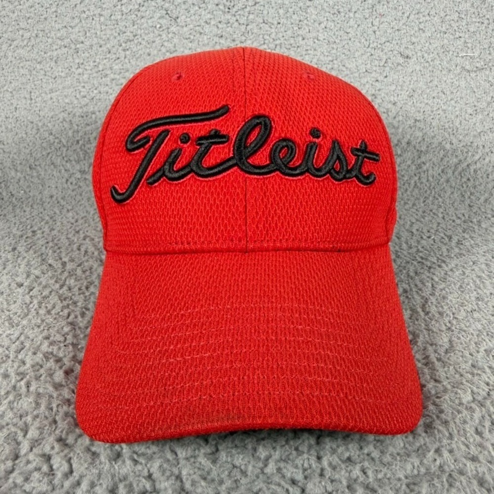 Titleist Footjoy FJ Pro V1 Golf Cap Unisex Fitted M/L Red Embroidered Logo Patch